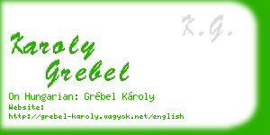 karoly grebel business card