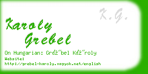 karoly grebel business card